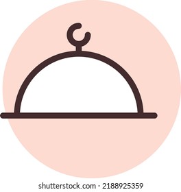 Restaurant main dish, illustration, vector on a white background.