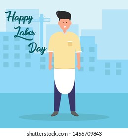 restaurant man staff character. vector design illustrations.