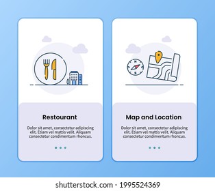 restaurant map and location campaign for onboarding mobile apps application template banner