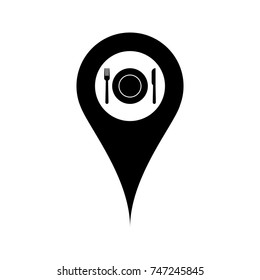 Restaurant map marker vector icon.
