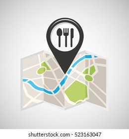 restaurant map pin pointer design vector illustration eps 10