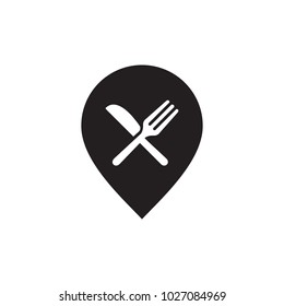 Restaurant map pin vector icon