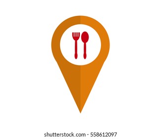 restaurant marker icon symbol logo image vector pin locate