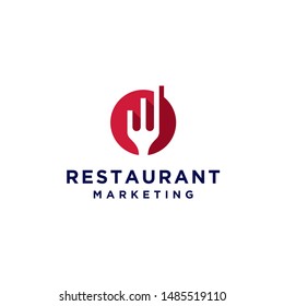 restaurant marketing logo design vector