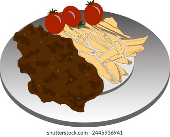 Restaurant Meal Concept. Vector Illustration