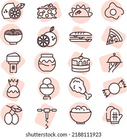Comida de restaurante, ilustración, vector sobre fondo blanco.