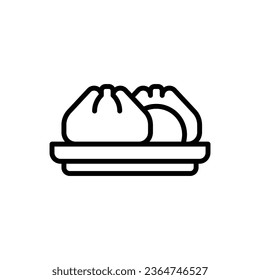 Restaurant Meat Bun Outline Icon Vector Illustration