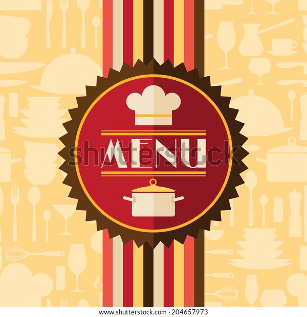 Restaurant Menu Background Flat Design Style Stock Vector (Royalty Free