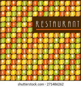 Restaurant menu background icons orange