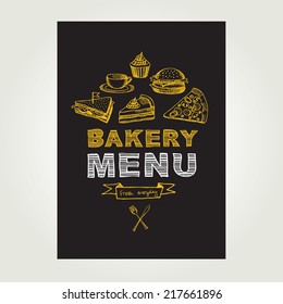 Restaurant menu. Bakery and cafe. Template design.Vector illustration.