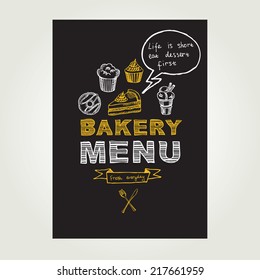 Restaurant menu. Bakery and cafe. Template design.Vector illustration.