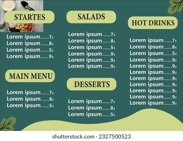 Restaurant menu borchure template design