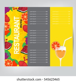 restaurant menu card