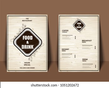 Restaurant Menu Card Design With Front And Back Page View.