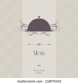 Restaurant menu card design retro vintage template