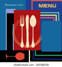 restaurant menu card, design template, copy space