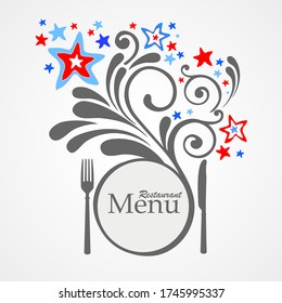 Restaurant Menu Card Design. Menu Template on Happy independence day. 4th of July. Flat design Vector illustration