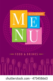 Plantilla de diseño de tarjeta de menú de restaurante, Vector creativo.