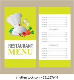 restaurant menu card set template