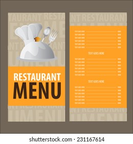 Restaurant Menu Card Template Stock Vector (Royalty Free) 231167614