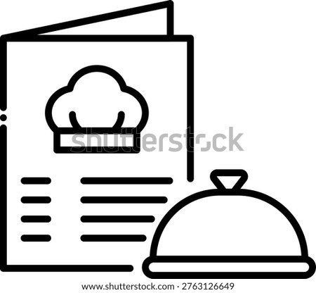Restaurant Menu with Chef Hat and Food Cloche Icon