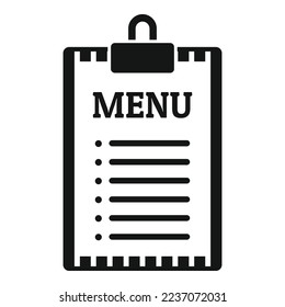 Restaurant menu clipboard icon simple vector. Food dish. Coffee cook