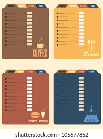 Restaurant Menu Coffee Dinner Drink Cake Fast Food Vector