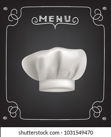 Restaurant menu with cook hat, vector