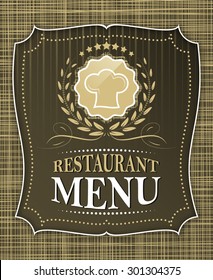 Restaurant menu cover design in vintage style/vector illustration