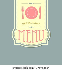 Restaurant menu cover template in retro style