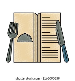 Restaurant menu and cutlery scribble