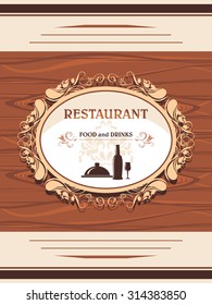 Restaurant menu. Decorative label for design. Vector