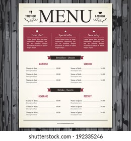 Restaurant menu design