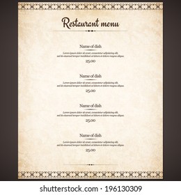 Restaurant Menu Design