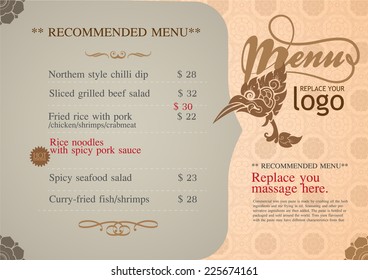 Restaurant menu design.