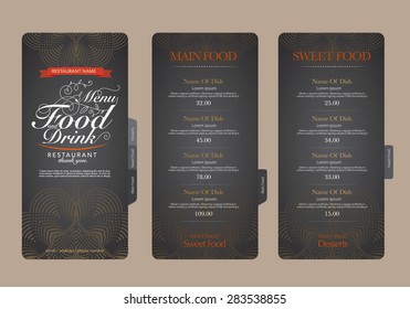 Restaurant menu design.
