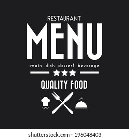 Restaurant menu design in black background