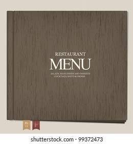 Restaurant menu design. Book with bookmarks