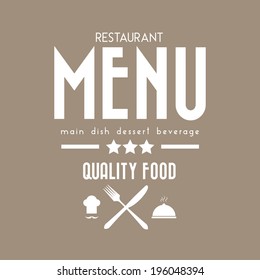 Restaurant menu design in brown background