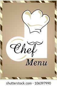 Restaurant menu design with chef hat