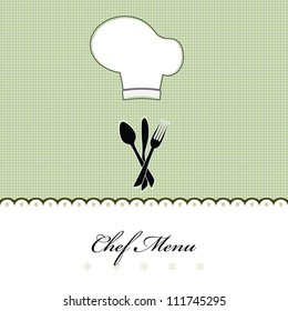 Restaurant menu design / Menu design with chef hat, mustache, spoon, fork and knife