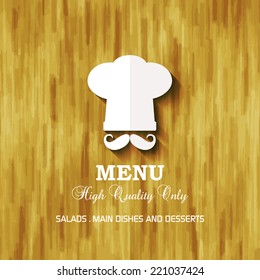 Restaurant menu design / Menu design with chef hat and mustache 