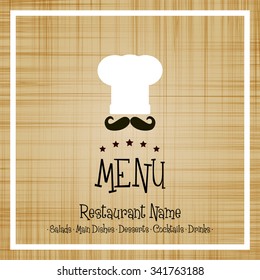 Restaurant menu design / Menu design with chef hat and mustache
