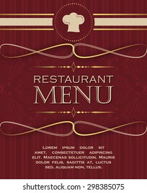 Plantilla de la cubierta del diseño del menú del restaurante en estilo retro 01/Ilustración vectorial