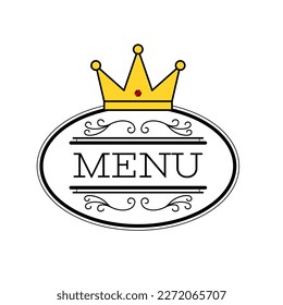 Restaurant menu design crown oval shape