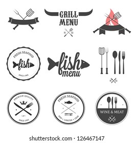 Restaurant menu design elements set