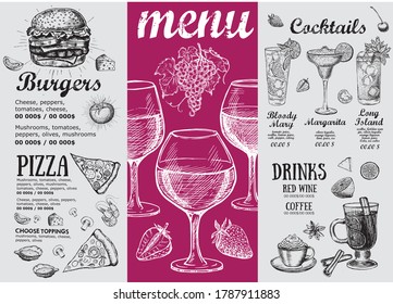 Restaurant menu design. Food flyer.