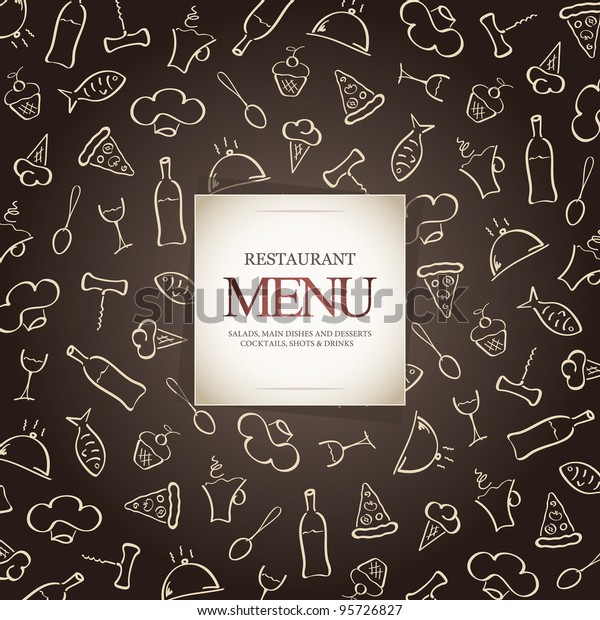 Restaurant Menu Design Food Icons Background Stock Vector (Royalty Free