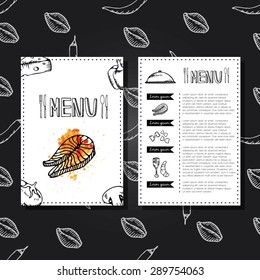 Restaurant menu design. Food menu, restaurant template design. Flyer cafe.