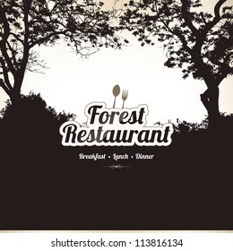 Restaurant menu design with forest theme